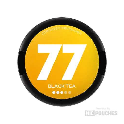 77 Black Tea nicotine pouches tin