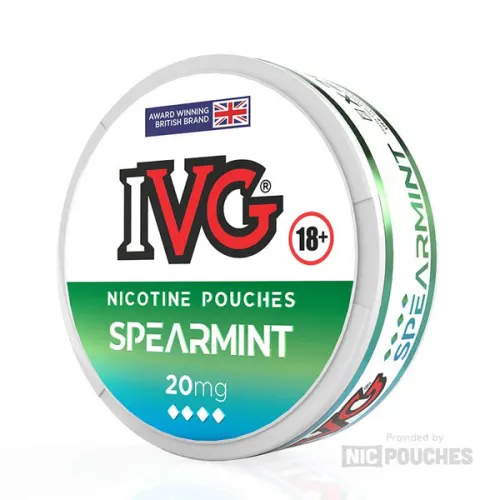 IVG Spearmint nicotine pouches tin