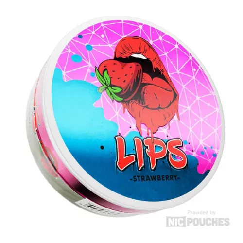 LIPS Strawberry nicotine pouches tin