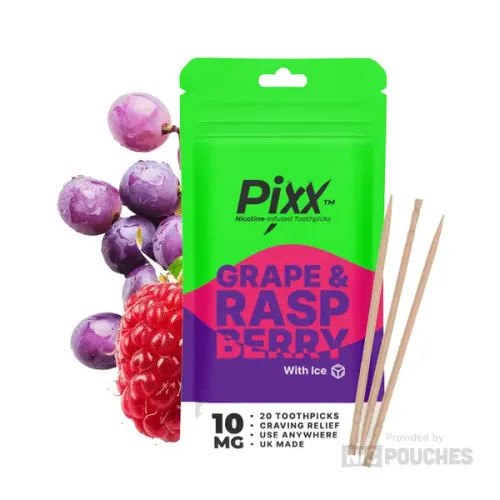 Pixx Grape & Raspberry nicotine pouches tin