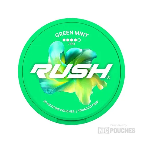 Rush Green Mint Pro nicotine pouches tin