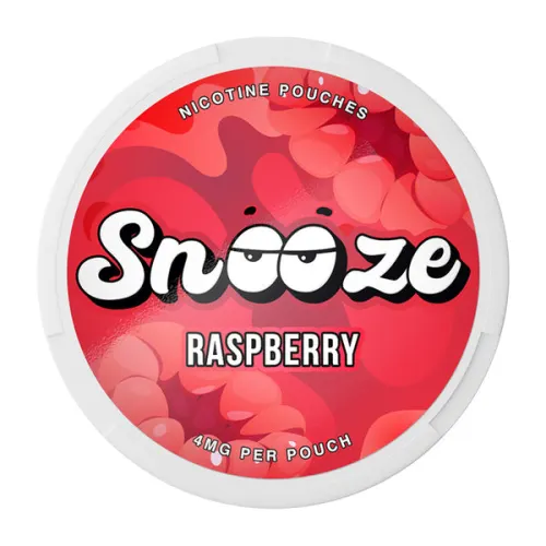 Snooze Raspberry nicotine pouches tin