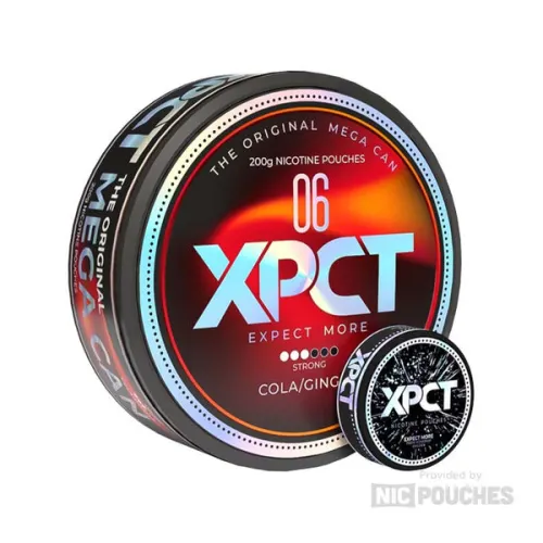 XPCT Megacan Cola/Ginger nicotine pouches tin